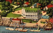 Marblehead, MA Massachusetts  HARBOR INN  Hotel~Boats~Waterfront  1949 Postcard picture