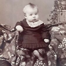 Antique Baby Cabinet Card Photo I.G. Davidson Portland Oregon Cute Child Dress picture