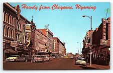 1950s CHEYENNE WYOMING TRAIL RESTAURANT BAR LOUNGE LOANS HOTEL POSTCARD P3746 picture