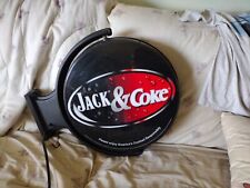 2008 Bacardi & Coke/Jack & Coke 2 Sided Swivel Lighted Plastic Hanging Sign picture
