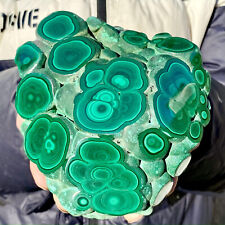 2.8LB Natural Glossy Malachite Cat Eye Transparent Cluster Rough Mineral Sample picture