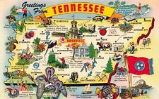 Postcard Greetings from Tennessee TN State Map picture