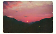 Sunset Smoky Mountain TN Postcard US 441 Little Pigeon River c1950s picture