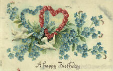 1909 A Happy Birthday Antique Postcard 1c stamp Vintage Post Card picture