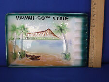VTG Glazed Ceramic Aloha Hawaii Island 50th State Souvenir Ash Tray Trinket Dish picture