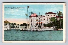 Miami FL-Florida, Villa Vizcaya, James Deering Estate, Vintage c1926 Postcard picture