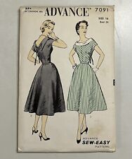 1950s Vintage Advance Pattern 7091   Dress Size 16 Bust 34