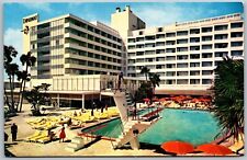Vtg Hollywood By The Sea Florida FL Diplomat Resort Swimming Pool View Postcard picture