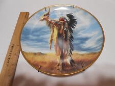 Vtg 1991 Porcelain Native American Prayer To the Great Spirit wall hanging Plate picture