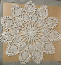 Vintage Hand Crocheted Doily 23” Diameter Beige Beautiful-Unused-Great Condition picture