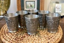 Rein Zinn Pewter SHOT GLASS CUPS Vintage SET OF 6 Germany Barware picture