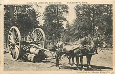Postcard C-1910 Arizona Flagstaff Hauling logs big wheels Albertype 24-5346 picture