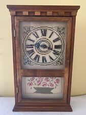 Antique Mantle/Wall Clock~Gorgeous Embroidered Face ~ Retrofitted ~ Works Great* picture