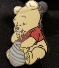 Disney Pin 45885 Baby Pooh Eating Hunny Winnie HKDL Hong Kong Disneyland Black picture
