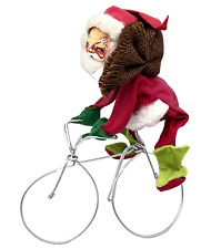 Vintage AnnaLee Santa Claus Doll Riding Bicycle 10