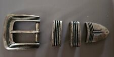 Vintage Sterling Silver 995 Belt Buckle Set Signed be 7-99 Chacon picture