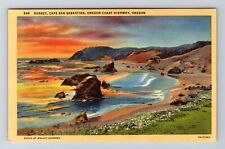 OR-Oregon, Sunset, Cape San Sabastian, Antique, Vintage Postcard picture