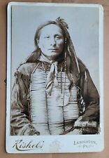 Chief Short Bull, Buffalo Bill Cody, Wild West Show Souvenir Cabinet Card 1886 picture