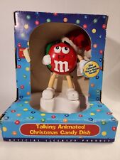 M&M's Talking Animated Christmas Candy Dish Red w/ White Dish NOT WORKING - READ picture