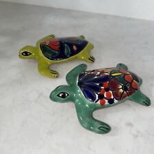 Mexican Talavera Turtle. Set of 2 Pieces. Tortuga. 5.5” picture