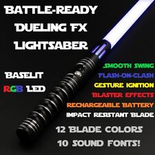 Lightsaber FX Battle-Ready Dueling Saber Black Handle Smooth Swing 12 Colors picture