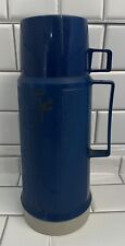 Vintage Thermos Dark Blue Filler Stopper Cup Cap Vacuum Flask Glass Lined picture