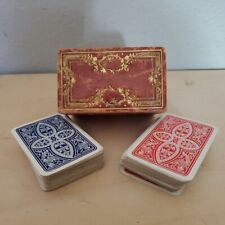 Vintage Double Deck Mini Playing Cards With Leather-Like Case 2.5
