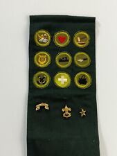 Vintage 1950’s U.S Boy Scouts of America Merit Badge Sash W Vintage Metals  picture