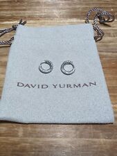DAVID YURMAN STERLING SILVER 925 OSTERA PETITE HUGGIE PAVE DIAMOND HOOP EARRINGS picture