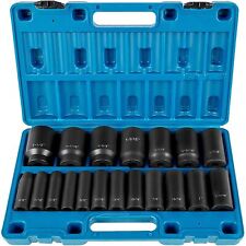 VEVOR Impact Socket Set 1/2 Inches 19 Piece Impact Sockets, Deep Socket, 6-Poin picture