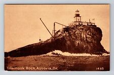 Astoria OR-Oregon, Tillamook Rock, Scenic View, Outside, Vintage Postcard picture