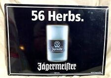 JAGERMEIRTER Embossed Metal Tin Bar Tacker Sign.  56 Herbs.  17