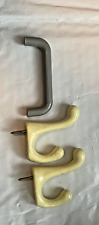 70'S HEAVY PLASTIC HOOK HOLDERS SCREW IN AND GREY DRAWER PULL ACCEPTS 2 SCREWS picture