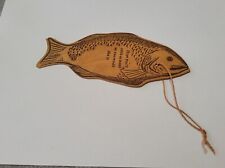 Early 1900s  Leather Postcard in Shape of Fish  Folk Art - Novelty picture