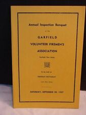 1957 GARFIELD NJ Volunteer Fire Dept---Annual Inspection Dinner Program picture