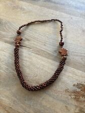 NEW Wood Bead Honey Brown Lei Necklace Hawaii Luau Wedding picture