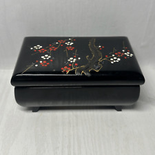 Antique Black Music Jewelry Box Sone Ware Orgel Tokyo Japan Floral  no. 3050 picture