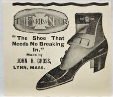Vintage 1876 John H Cross Shoe Print Ad Man Cave Art Deco Lynn MA picture