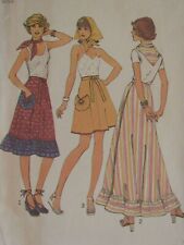 VTG 75 SIMPLICITY 6974 MS Back Wrap Skirt in 3 lengths & Scarf PATTERN S/8-10 UC picture