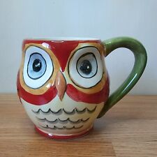 24 Oz Owl Coffee Mug 3-Dimensional Ceramic Bright Colorful Collectible Tea Cup picture