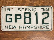 1969 New Hampshire Scenic License Licence Number Plate GP812 Grafton County picture