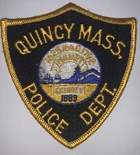 Vintage Quincy Mass MA Police Shoulder Patch Cheesecloth Backing picture