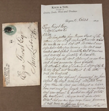 Vintage 1879 KECK & SON Letter & Envelope Bryan Oh GRAINS SEEDS Frost New Lisbon picture