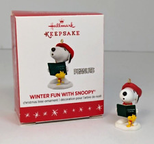 Hallmark Miniature Winter Fun with Snoopy 2016 Ornament Woodstock Peanuts 19th picture
