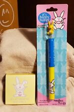 RARE Jim Benton Happy Bunny Spring Pen & Notepad NOS Stationary Office Supplies  picture