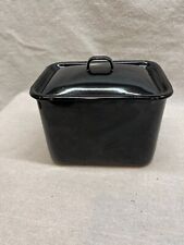 Vintage Black  ENAMELWARE REFRIGERATOR PAN container with LID picture