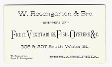 Philadelphia PA Vintage Business Card W Rosengarten & Bro Fruit Vegetables e2-13 picture