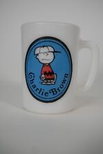 Vintage 1969 Charlie Brown Peanuts Milk Glass Mug Cup by Avon MCM Mid Century picture
