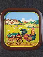 Vintage Tray Rooster Express Charles Wynsocki 1983 Americana Folk Art England picture