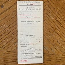 Kansas Real Estate Mortgage 1887 Kiowa County Lombard Investment Company picture